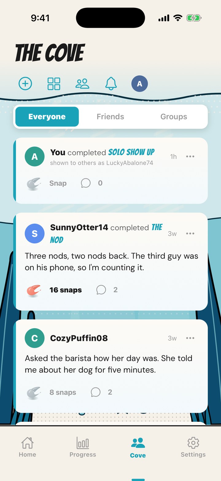 The Cove feed: posts from people who did today's challenge
