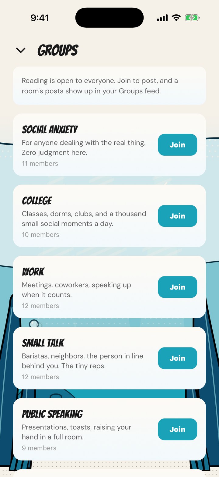 Rooms in the Cove: Social Anxiety, College, Work, Small Talk, Public Speaking